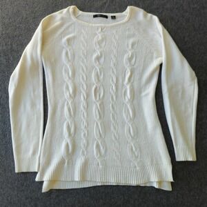 Cyrus Cable Knit Crewneck Sweater Medium Fisherman Yacht Club Preppy Capsule EUC